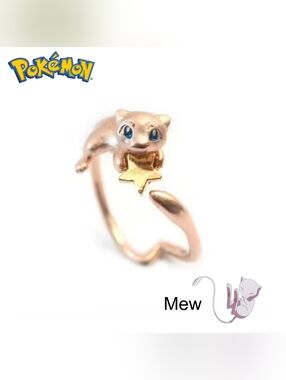 Pokemon Mew Gold Tone Ring